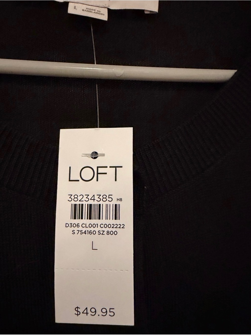 LOFT Black Button-Front Crewneck Cardigan - Picture 2 of 2